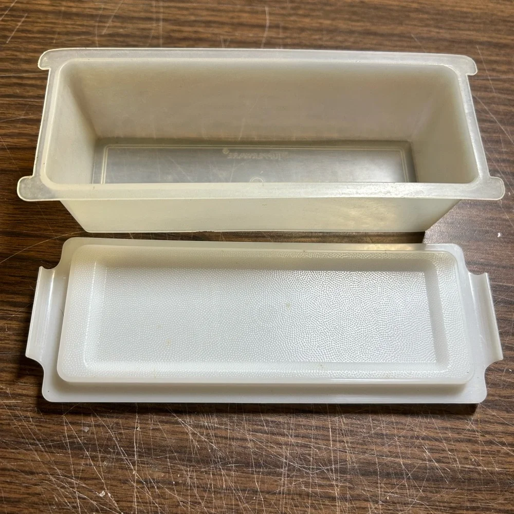Tupperware Sheer Clear Butter Dish Keeper Vintage 637-2 636-1 Kitchen Storage